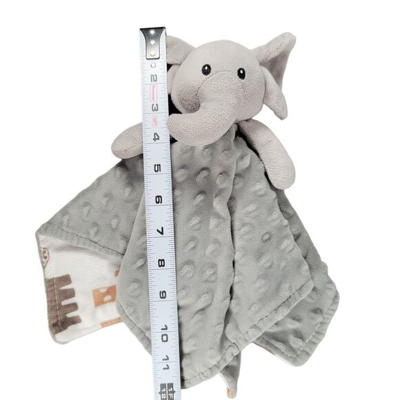Gray Elephant Security Blanket Lovey Plush Baby Comforter 14” Soft Toy - Picture 3 of 10